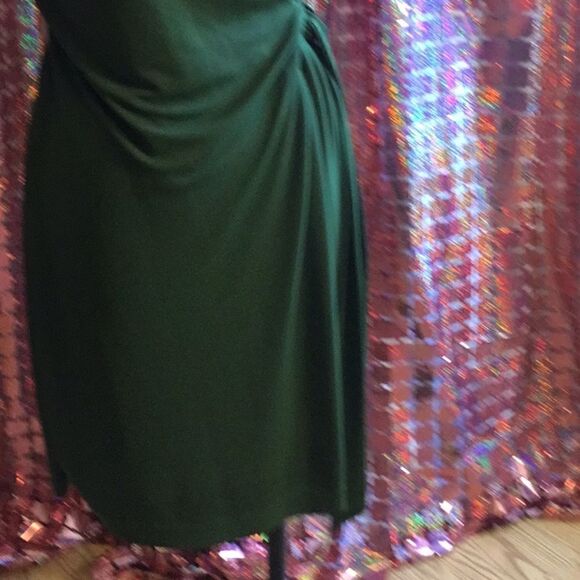 NWOT ANN TAYLOR sleeveless wrap top dress in small army green color - Picture 6 of 13